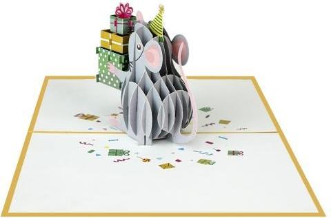 Produktbild MU Classic 3D Pop-Up Geburtstags Glückwunschkarte - Maus (1 Stk.)