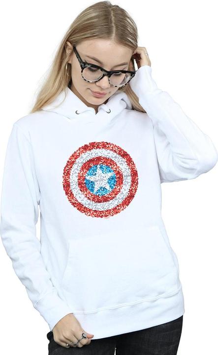 Produktbild Captain America Pixelated Shield Kapuzenpullover (M)