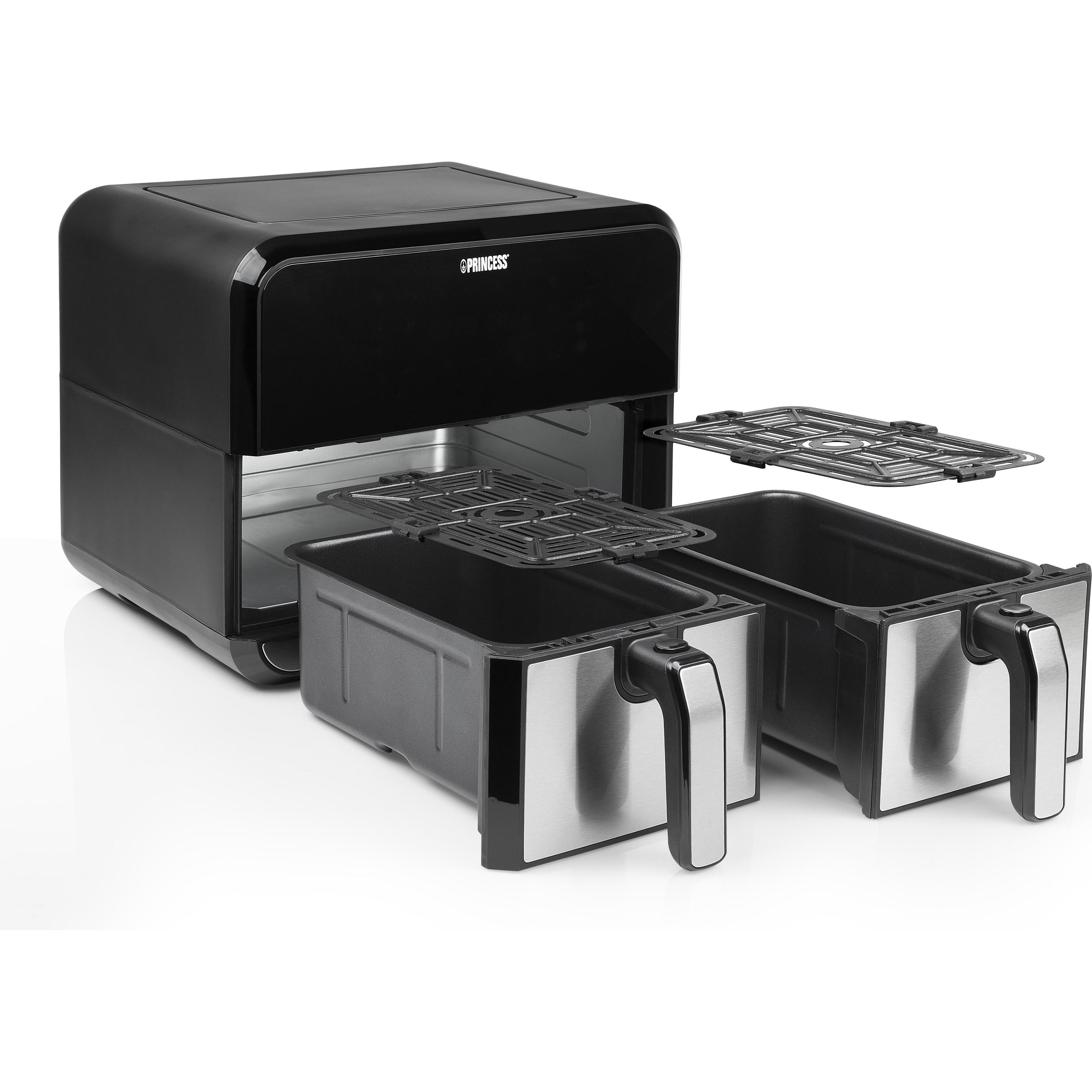 Princess Double Basket Aerofryer Heissluftfritteuse, Fritteuse, Schwarz