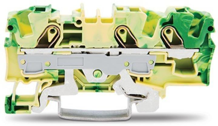 Produktbild Wago DIN-Schienenklemme 3 x 6 mm2 grün/gelb