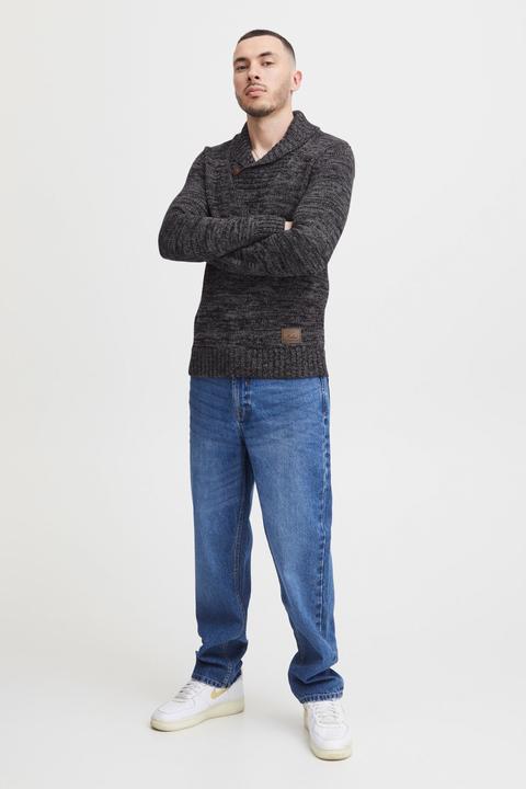 Actual product image Solid Phil Men's Jumper Chunky Knit Pullover With Shawl Collar Made Of 100% Cotton (M)