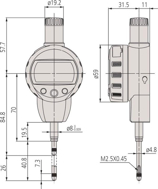 Immagine prodotto Mitutoyo Indicatore a quadrante ID-C 543-474B (2.54 cm)