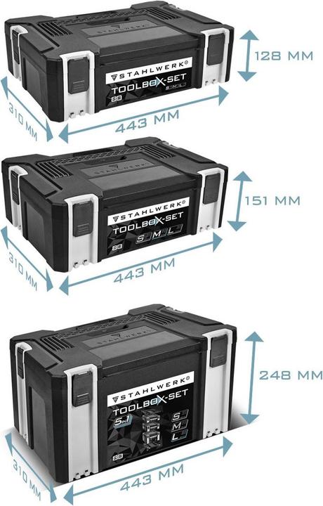 Actual product image Stahlwerk Toolbox set 5 in 1 system box tool box tool case tool box (5 pieces)