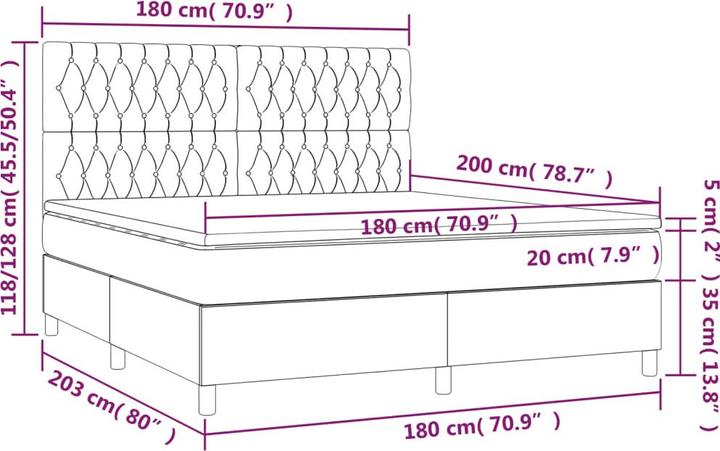 Produktbild vidaXL Boxspringbett (180 x 200 cm)