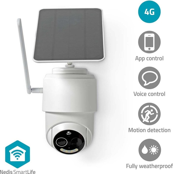 Actual product image Nedis SmartLife Outdoor Camera | 4G | Full HD 1080p | Pan tilt | IP65 | Cloud Storage (optional) / micr (1920 x 1080 Pixels)