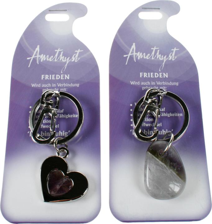 Actual product image Roost Keychain peace G236 Amethyst 2 motifs ass. (Amethyst)