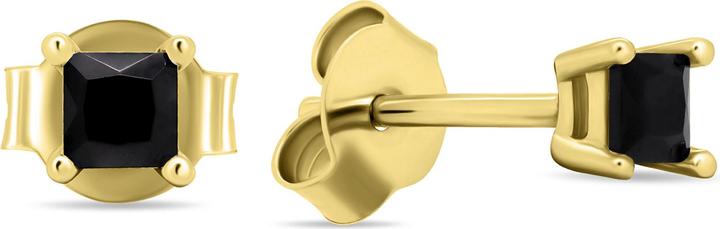 Image du produit Brilio Argent - Boucles d'oreilles modernes plaquées or avec zircons EA617YBC