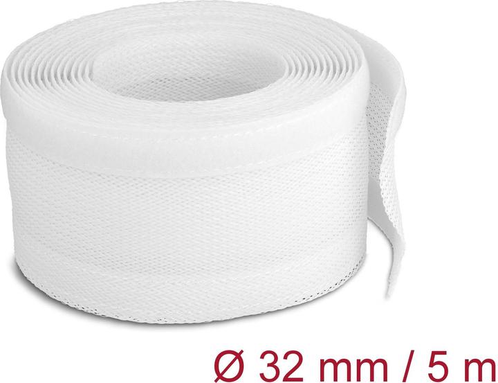 Actual product image Delock Braided hose with Velcro 5 m x 32 mm white (Cable conduit, 500 cm)