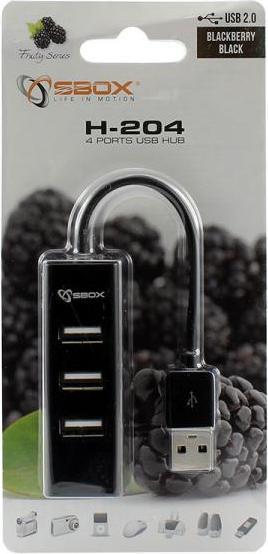 Image du produit Sbox H-204 USB 4 ports HUB noir (USB-A, 4 ports)