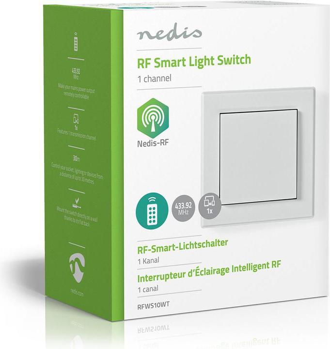 Actual product image Nedis RF Wall Switch Single White