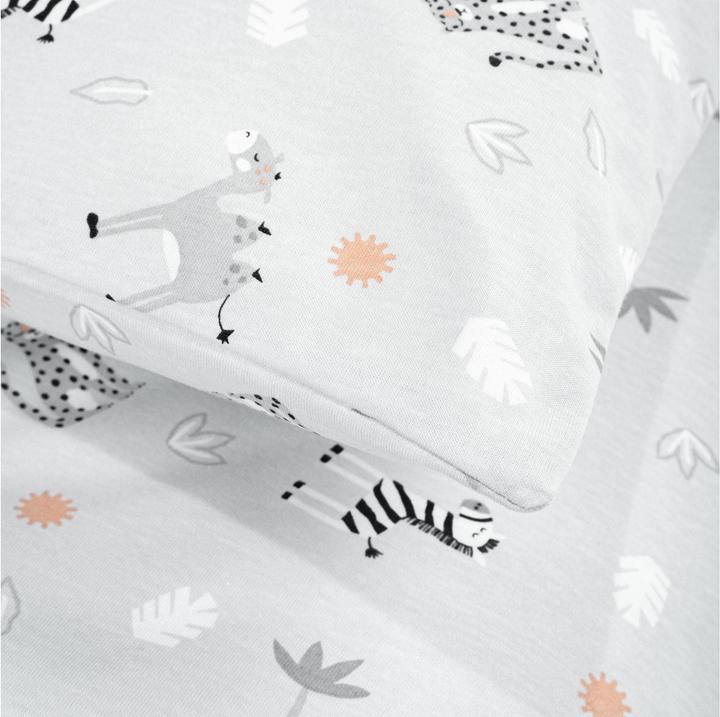 Productafbeelding Julius Zöllner Kinderbeddengoed Jersey Savannah Grijs 100 x 135 + 40 x 60 cm (100 x 135 cm, 40 x 60 cm)