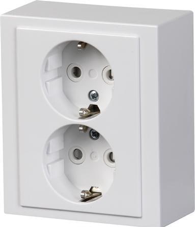 Immagine prodotto ABB Presa di corrente Schuko doppia completa all'esterno 16A bianco