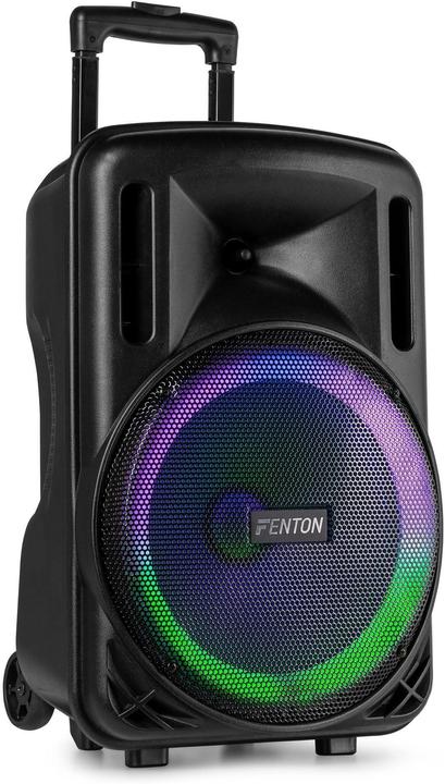 Fenton Speaker Bluetooth - FT12LED MK2 karaoke box met LEDâ€™s, accu en microfoon - Voor (Active)
