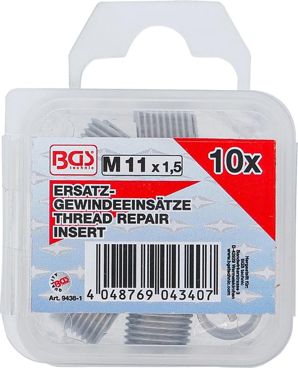 Image du produit BGS Inserts taraudés M11 x 1,5 mm 10 pièces