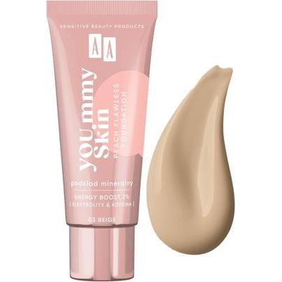 Oceanic, Foundation, AA Yoummy Skin Peach Flawless Foundation podkład mineralny dodający blasku 03 Beige 30ml (03 Beige)