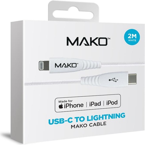 Produktbild Mako USB C zu Lightning Kabel verstärkt (1 m, USB 2.0)