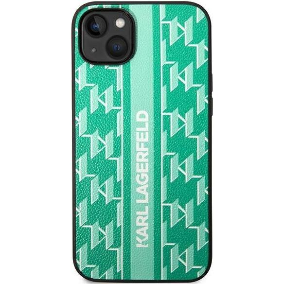Thumbnail - Karl Lagerfeld KLHCP14SPGKLSKN iPhone 14 6.1 "hardcase green / green Monogram Stripe (Apple iPhone 14), Smartphone Hülle...