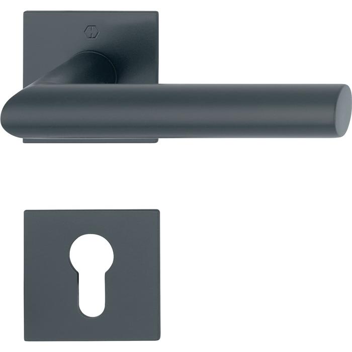 Hoppe, Türgriff + Fenstergriff, Rosettengrt.Ams.E1400Z/848N/848NS VA F9714M Gehrung PZ DIN L/R (Türgarnitur)