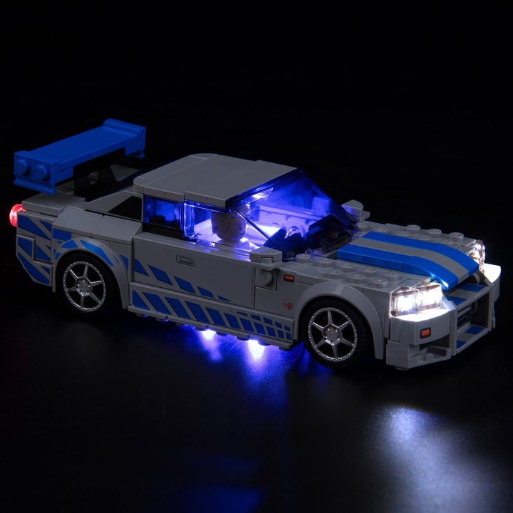 Actual product image BrickBling LED light set for LEGO 2 Fast 2 Furious - Nissan Skyline GT-R (R34) (76917)