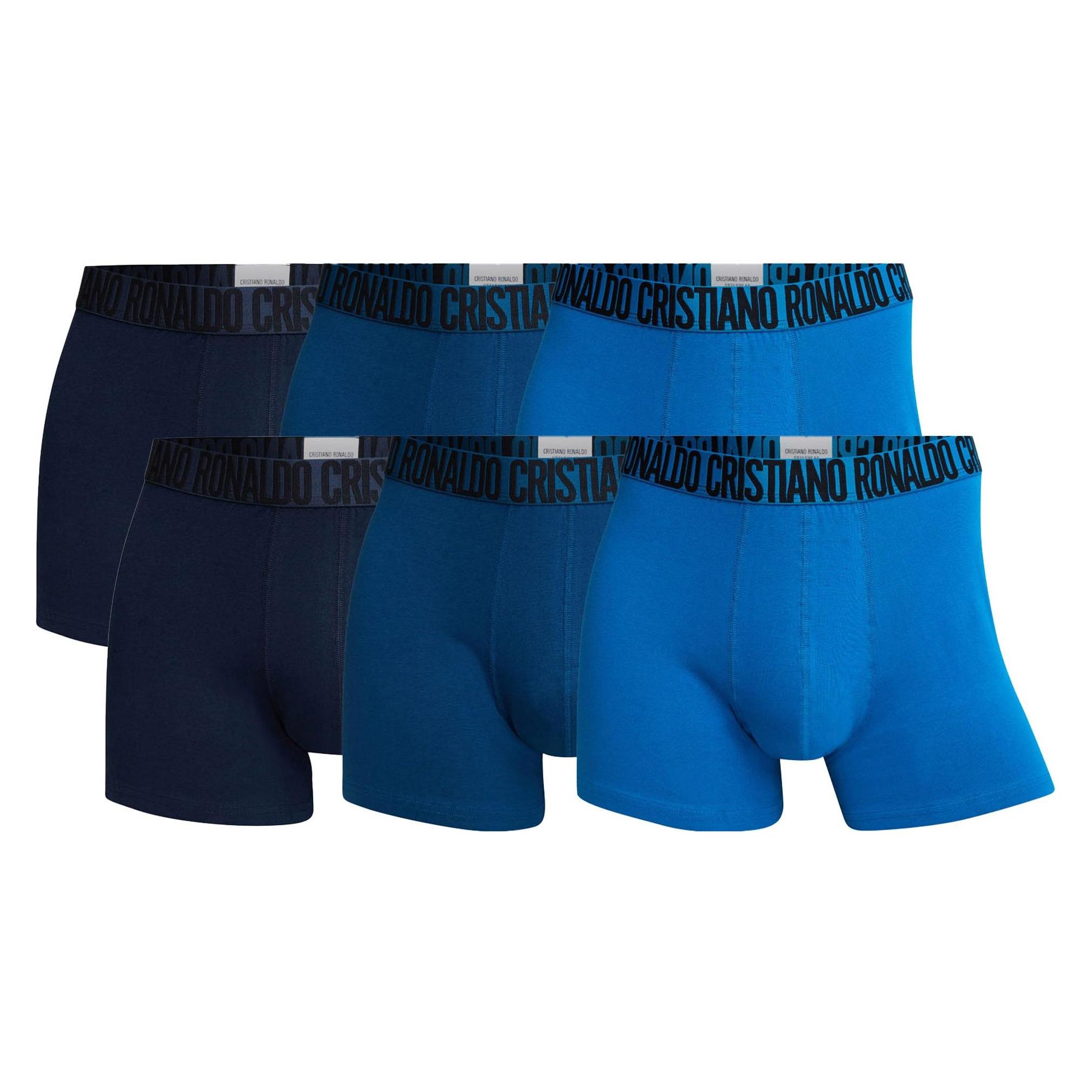 CR7, Herren, Unterhosen, Basic Trunk Organic, 6-pack, Blau, (M, 6er Pack)