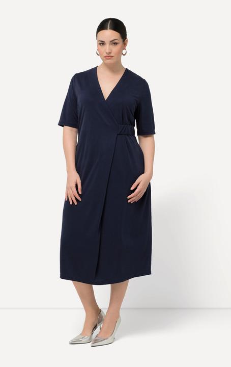 Actual product image Ulla Popken Wrap Look Short Sleeve Dress (60)