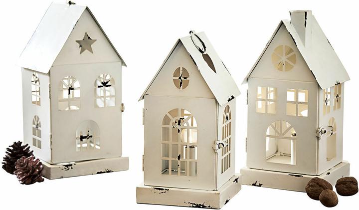 Image du produit Loberon Lanterne LED Village (lot de 3) blanche