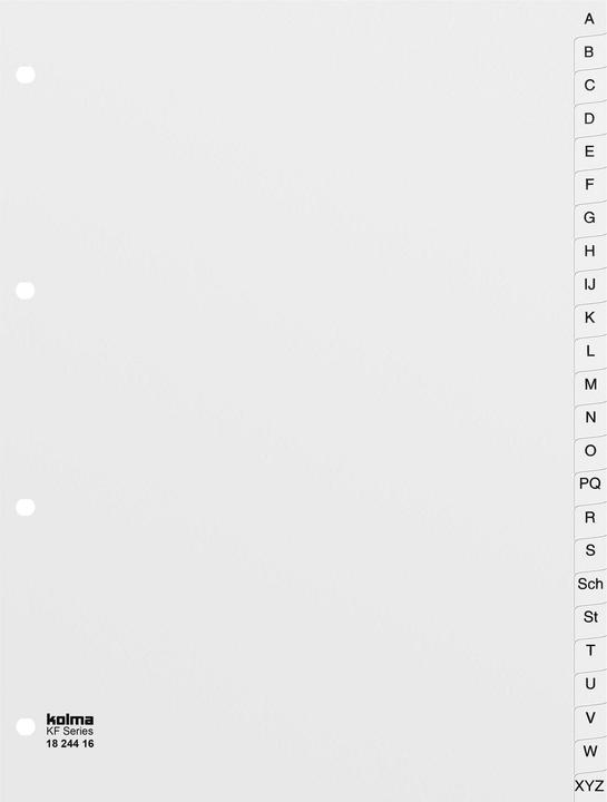 Kolma Index A4 strong A-Z 24-piece white