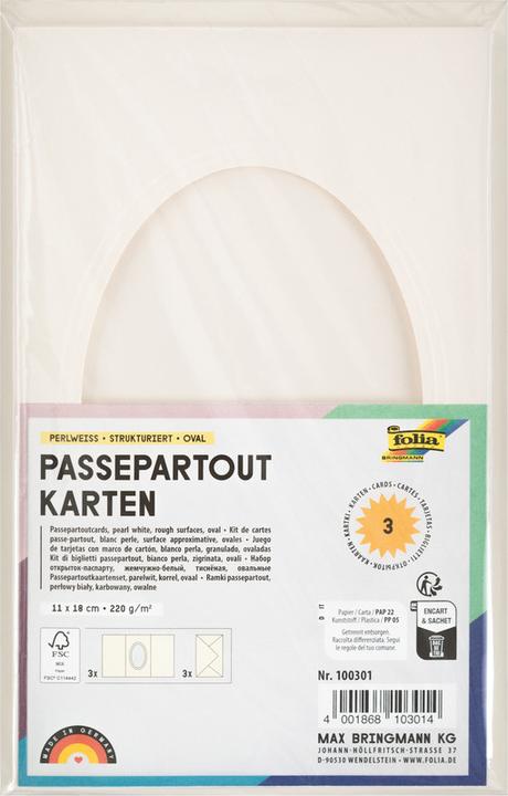 Actual product image Folia Passepartouts cards 220g/m2 oval (3 pcs.)