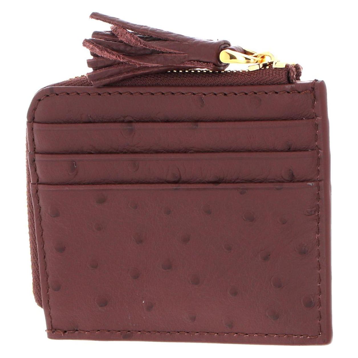 Coccinelle, Damen, Portemonnaie, Tassel Ostrich Credit Card Holder, Braun