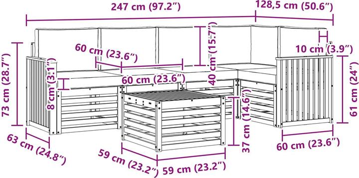 Produktbild vidaXL Outdoor-Sofa