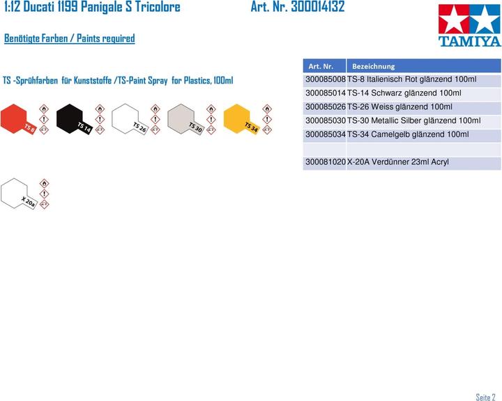 Actual product image Tamiya Motorcycle model 1:12 Ducati 1199 Panigale S Tricolore