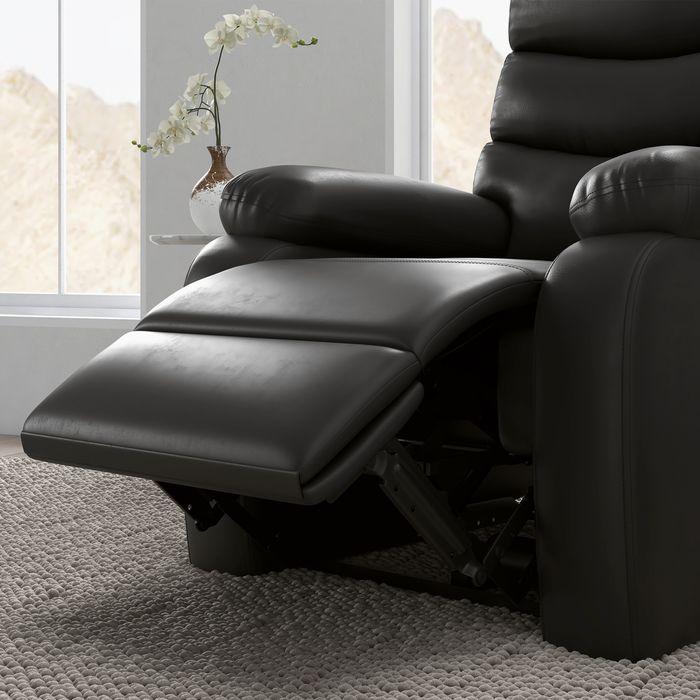 Image du produit Swisshandel24 Fauteuil relax, fonction chaise longue, repose-pieds, charge max. 125 kg, similicuir, noir