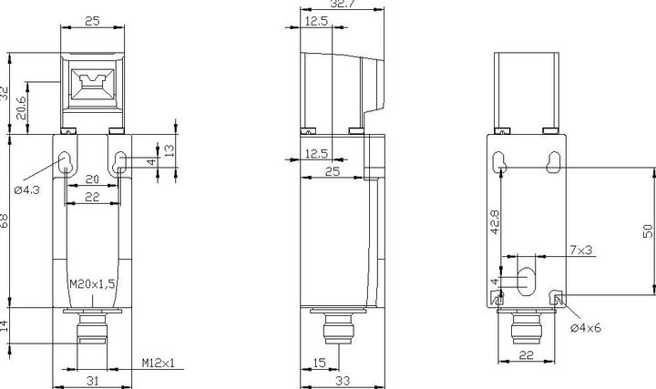 Produktbild Siemens Sicherheitsschalter,Kunst.,2NC 1NO,31mm