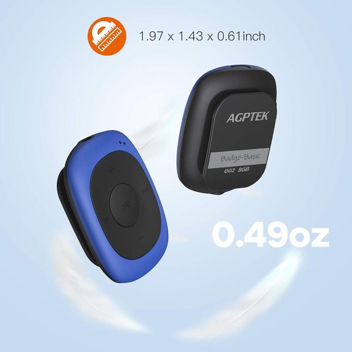 Immagine prodotto Agptek Lettore MP3 Mini Clip SML (8 GB)