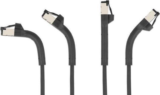 Actual product image Delock RJ45 Slim network cable Cat.6A U/FTP angled black (U/FTP, CAT6a, 3 m)