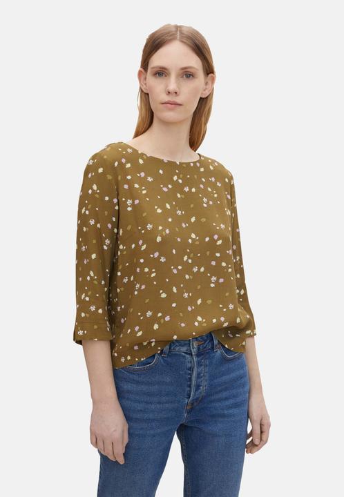 Immagine prodotto Tom Tailor Bluse Gemusterte Sommerbluse mit U-Boot Ausschnitt (36)