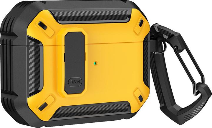 Produktbild Hurtel Airpods 4 Armor Case with Carabiner - Yellow (Kopfhörer Hülle)