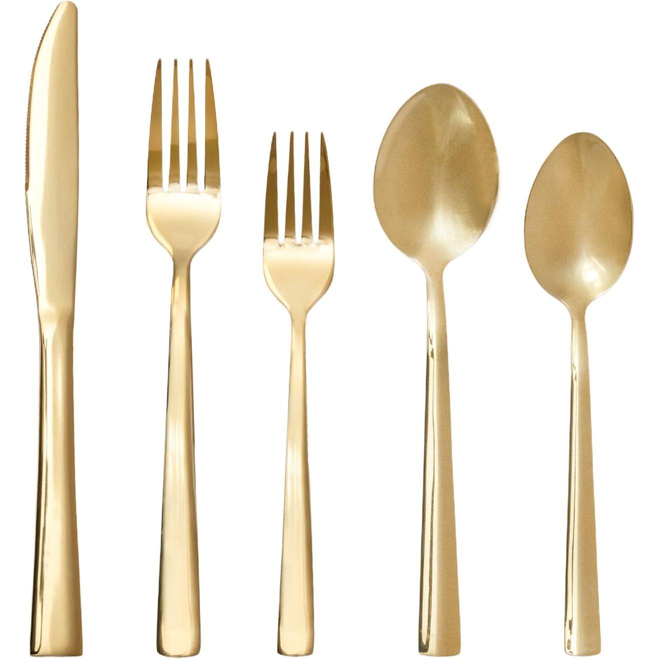 Intirilife Besteck Set 20-teilig, Besteck, Gold
