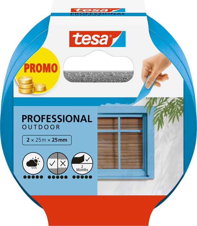 Actual product image tesa 2x OUTDOOR painter's tape (25 mm)