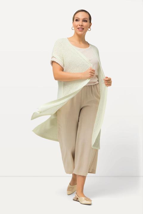 Actual product image Ulla Popken Cap Sleeve Openwork Longline Cardigan (42, 44)