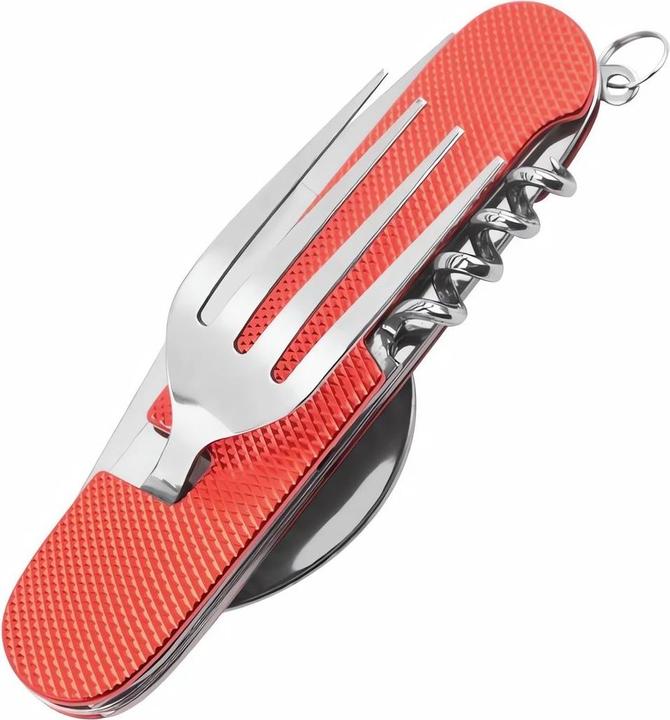 Actual product image König Design 6 in 1Camping Cutlery Set Folding Travel Cutlery Outdoor Armed Forces Field Cutlery