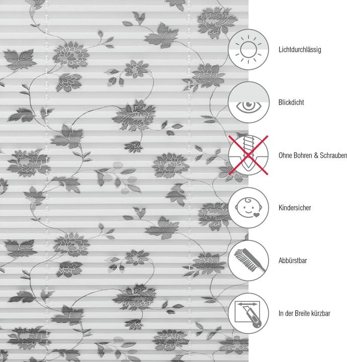 Actual product image Gardinia Pleated Concept to clamp Flowers and Plants flower (50 x 130 cm)