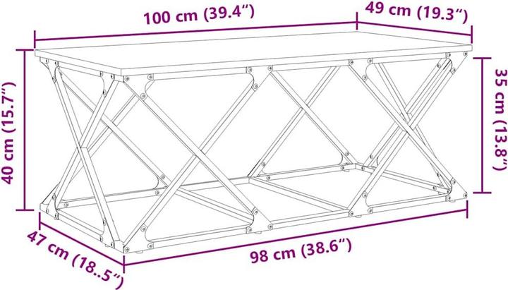 Image du produit vidaXL Couchtisch (100 x 49 x 40 cm)