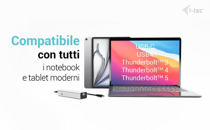 Produktbild i-tec USB-C Charging Metal HUB 5port with USB-C video 8K + Power Delivery 85W (USB-C, 5 Ports)