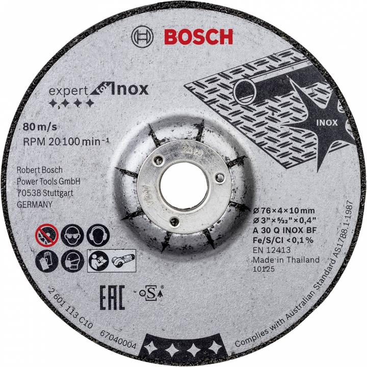 Bosch Professional Zubehör PRO Stainless Steel and Metal grinding disc, 76 x 4 x 10 mm