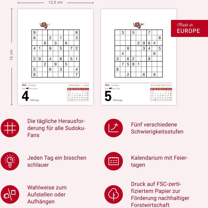 Produktbild Harenberg Sudoku Tagesabreisskalender 2026 - Das Kult-Rätsel aus Japan (Deutsch)