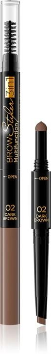 Image du produit Eveline Brow Multifunction 3In1 Brow Liner Filling Powder&Brush 02 Dark Brown (Dark Brown)