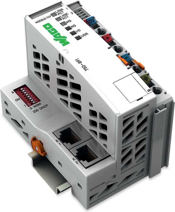 Actual product image Wago 750-891 - Modbus Cotroller TCP 4th Generation 2x ETHERNE light grey