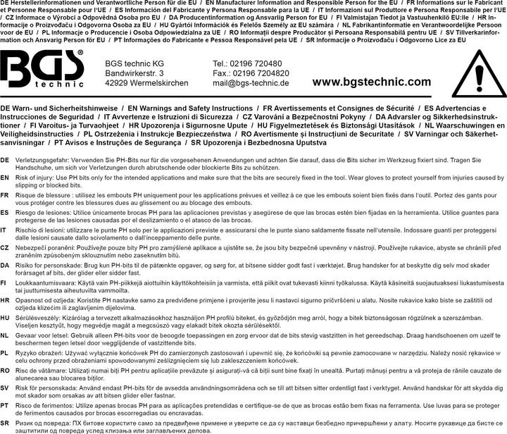 Produktbild BGS Bit-Einsatz Antrieb Innenvierkant 10 mm (3/8") Kreuzschlitz PH3 (Kreuz Pozidriv PZ)