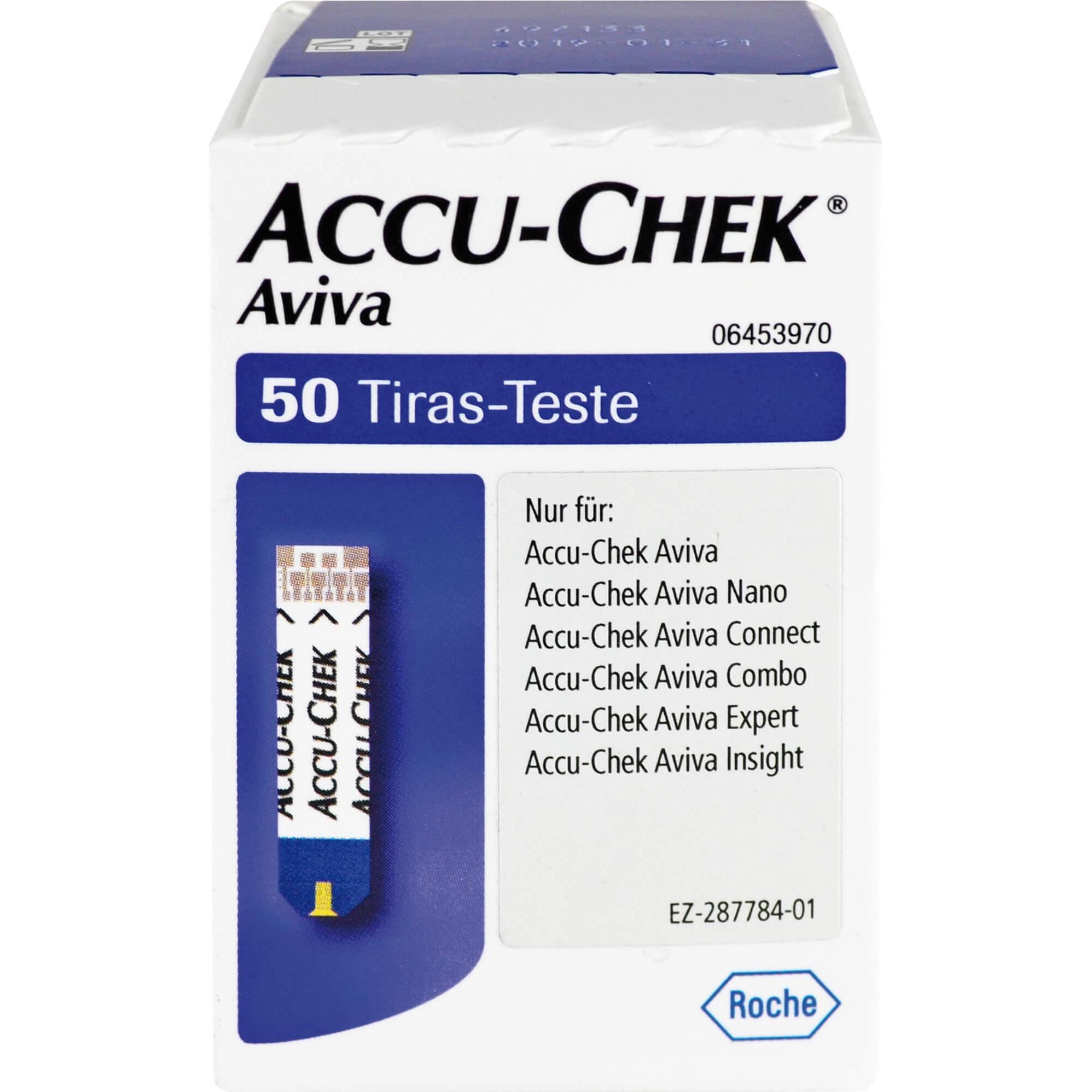 Roche, Bluttest, Accu-Chek Aviva Eurim Teststreifen Plasma II, 50 St TTR (Teststreifen)